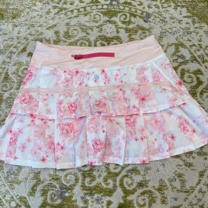Lululemon Pace Setter Pink and White Running Skirt